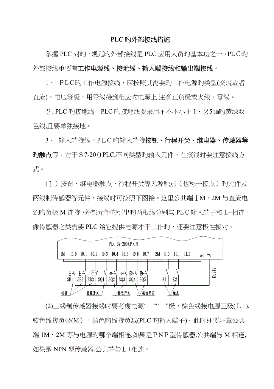 PLC外部接线方法_第1页