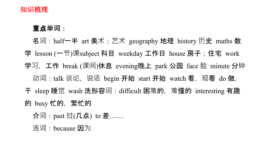 Module5Myschoolday复习_第3页