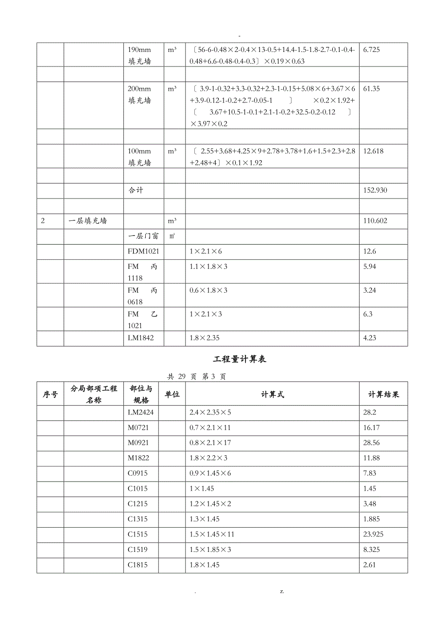 工程量计算书模板_第3页