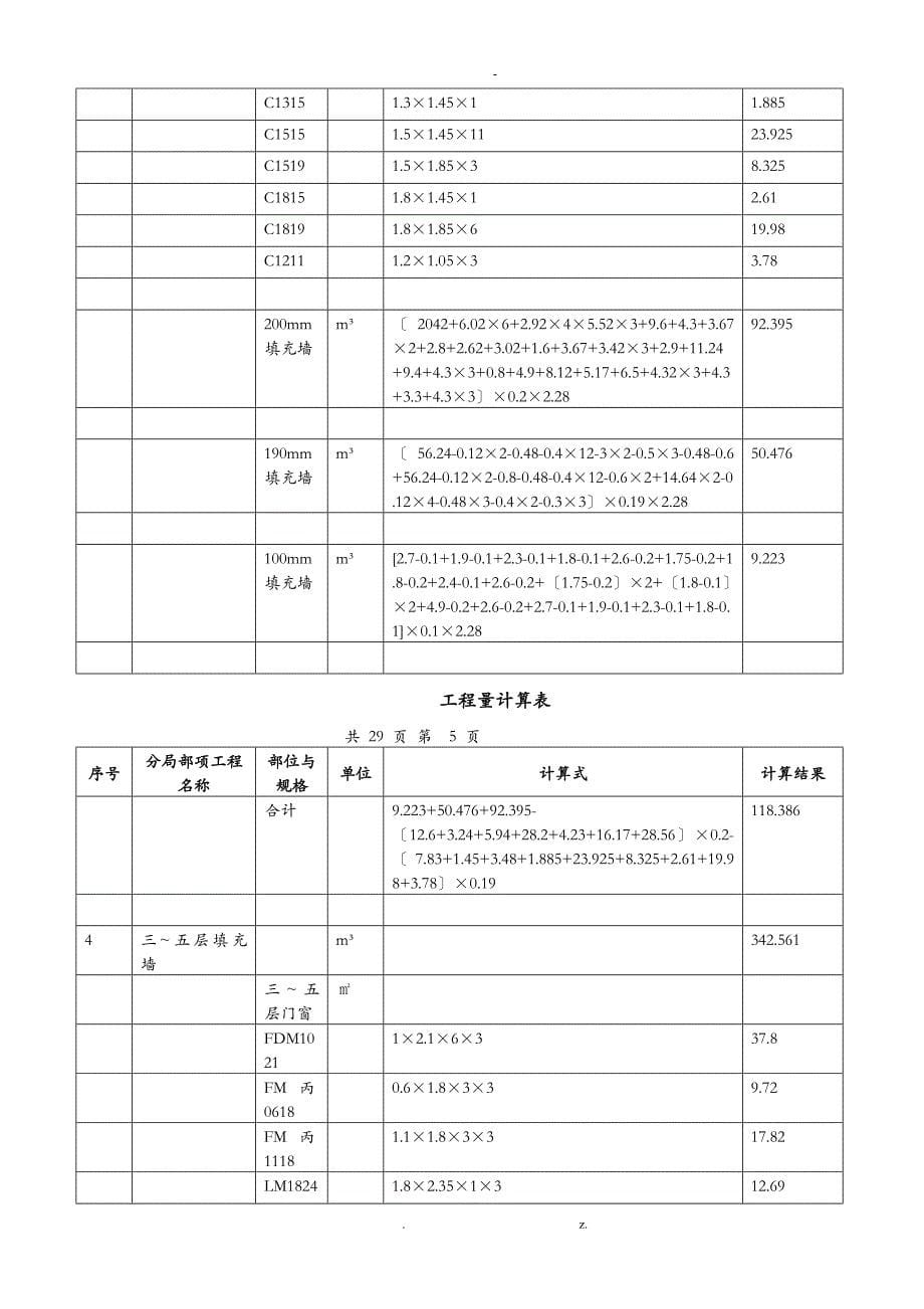 工程量计算书模板_第5页