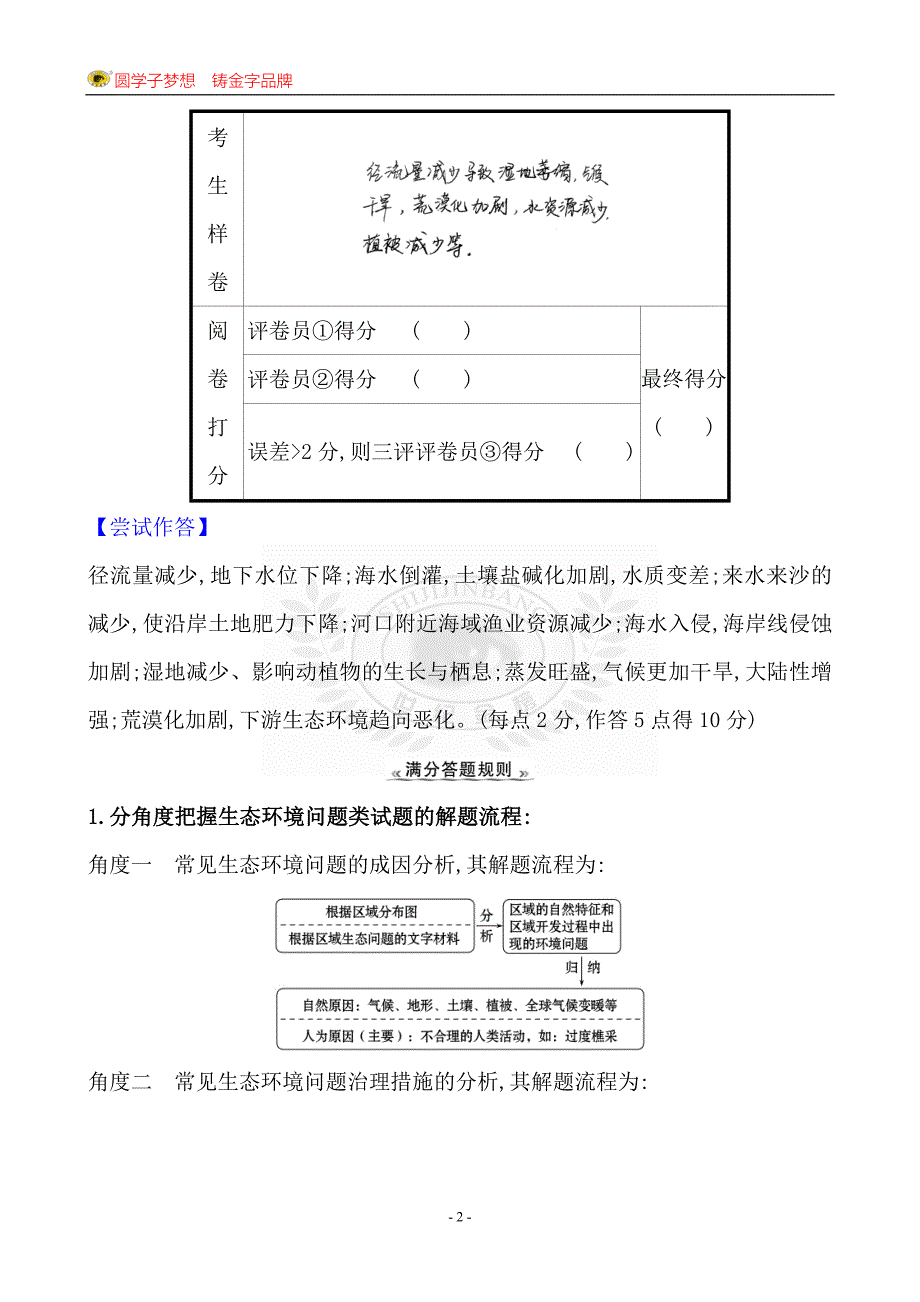 11类大题规范答题专训之九_第2页