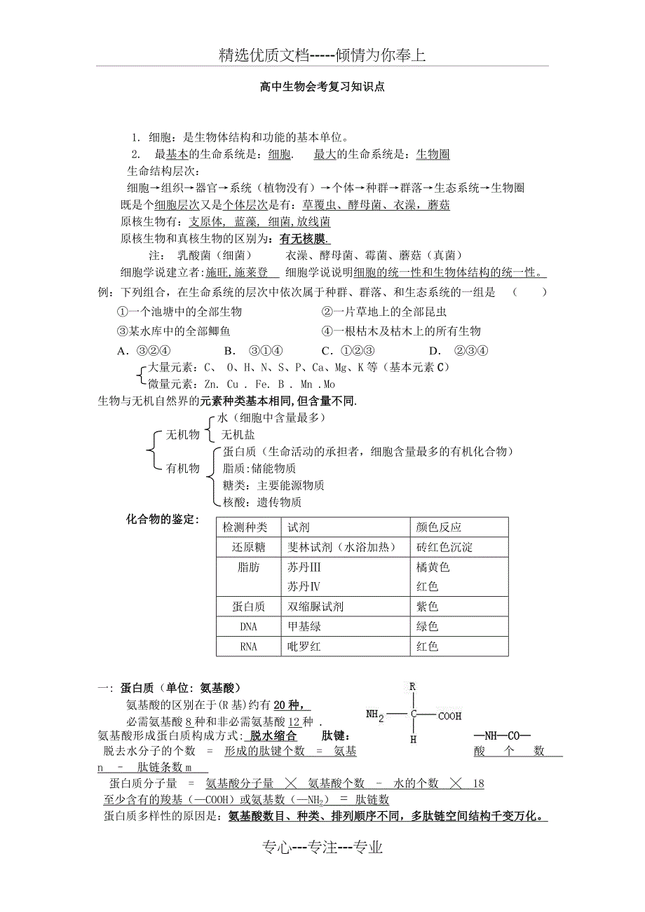 高中生物会考复习知识点_第1页