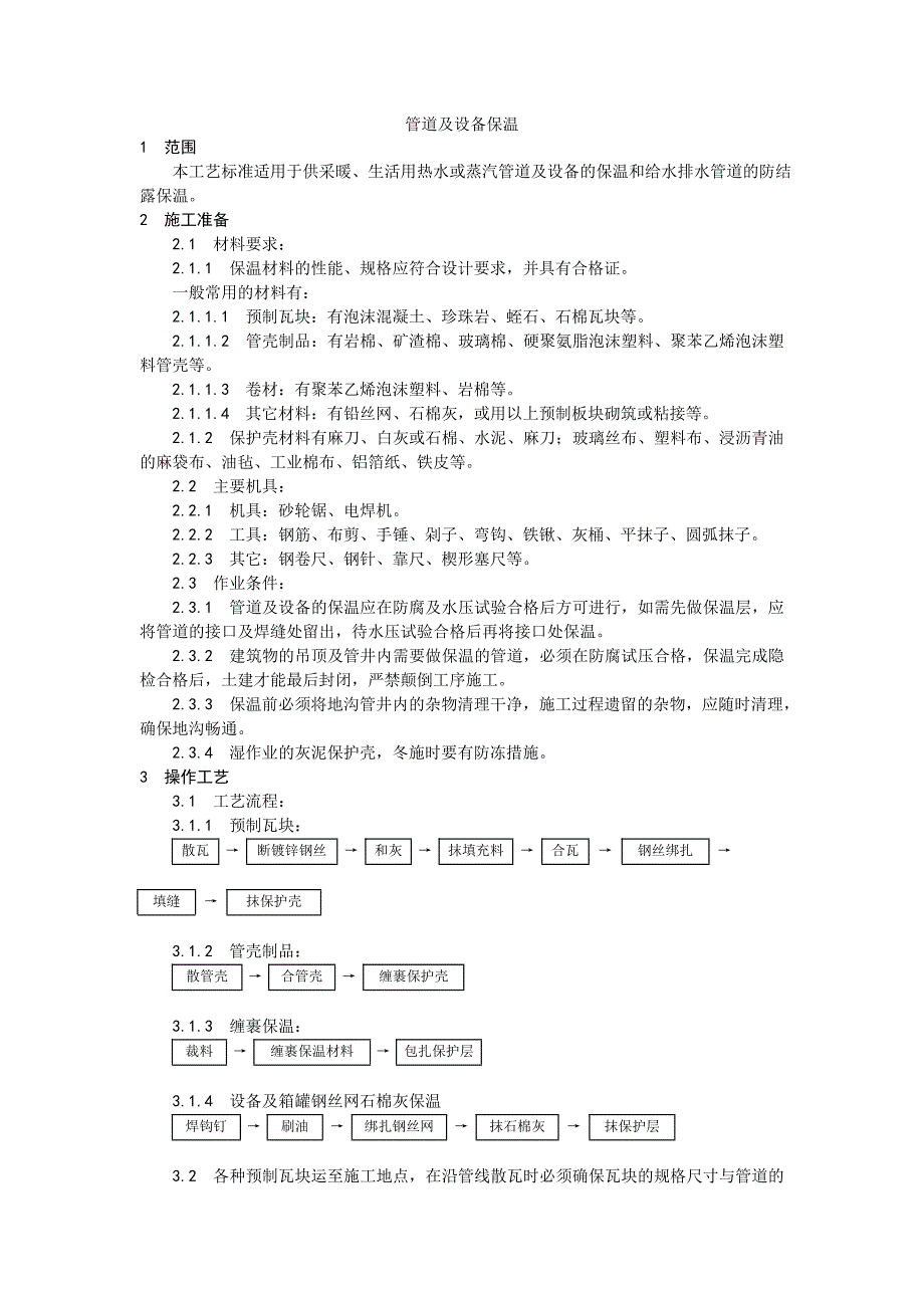 016管道及设备保温工艺_第1页