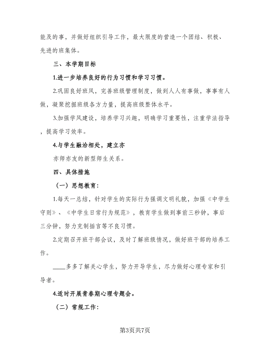 班主任2023年的工作计划标准模板（三篇）.doc_第3页