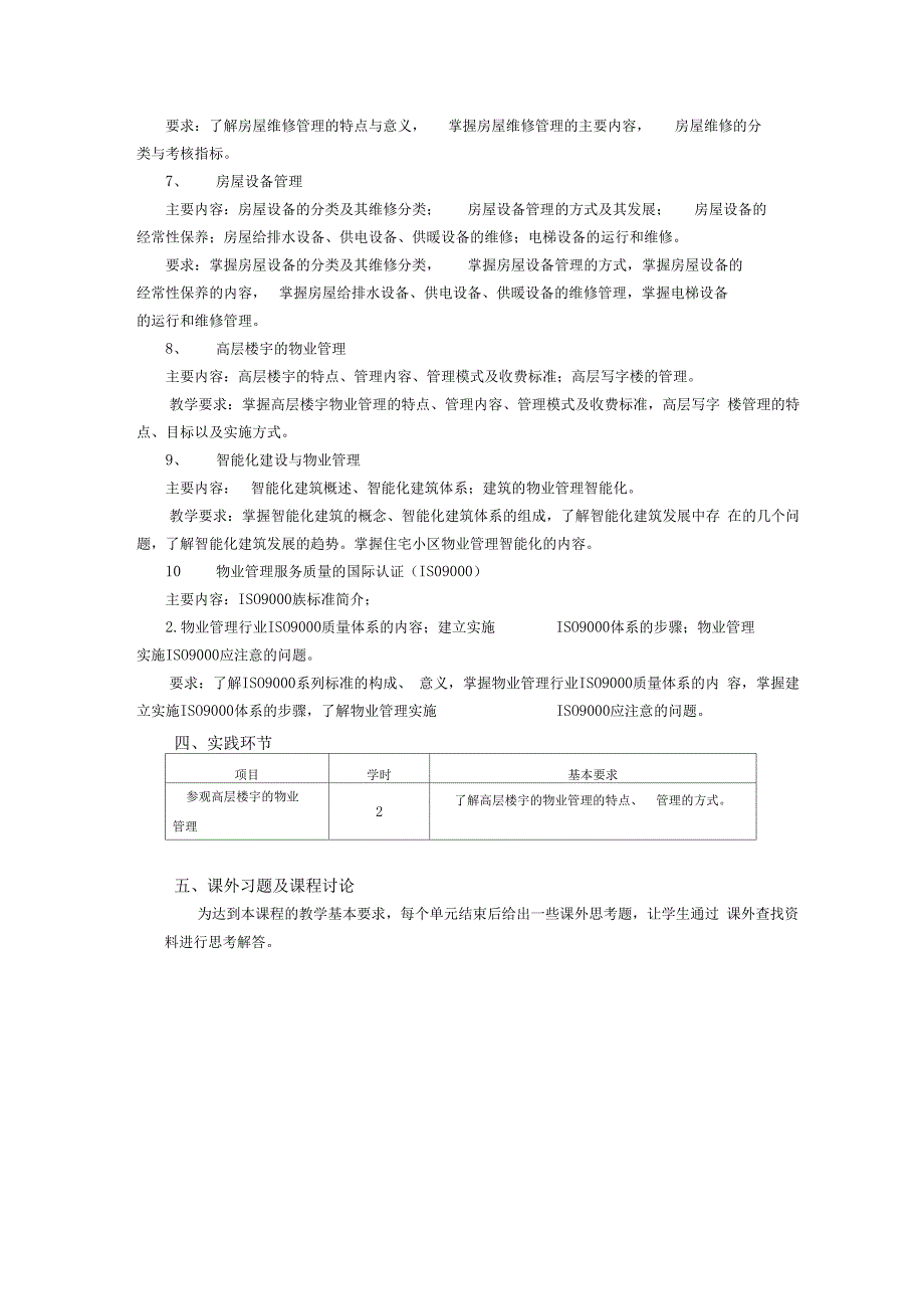 《物业经营与管理》课程教学大纲_第2页