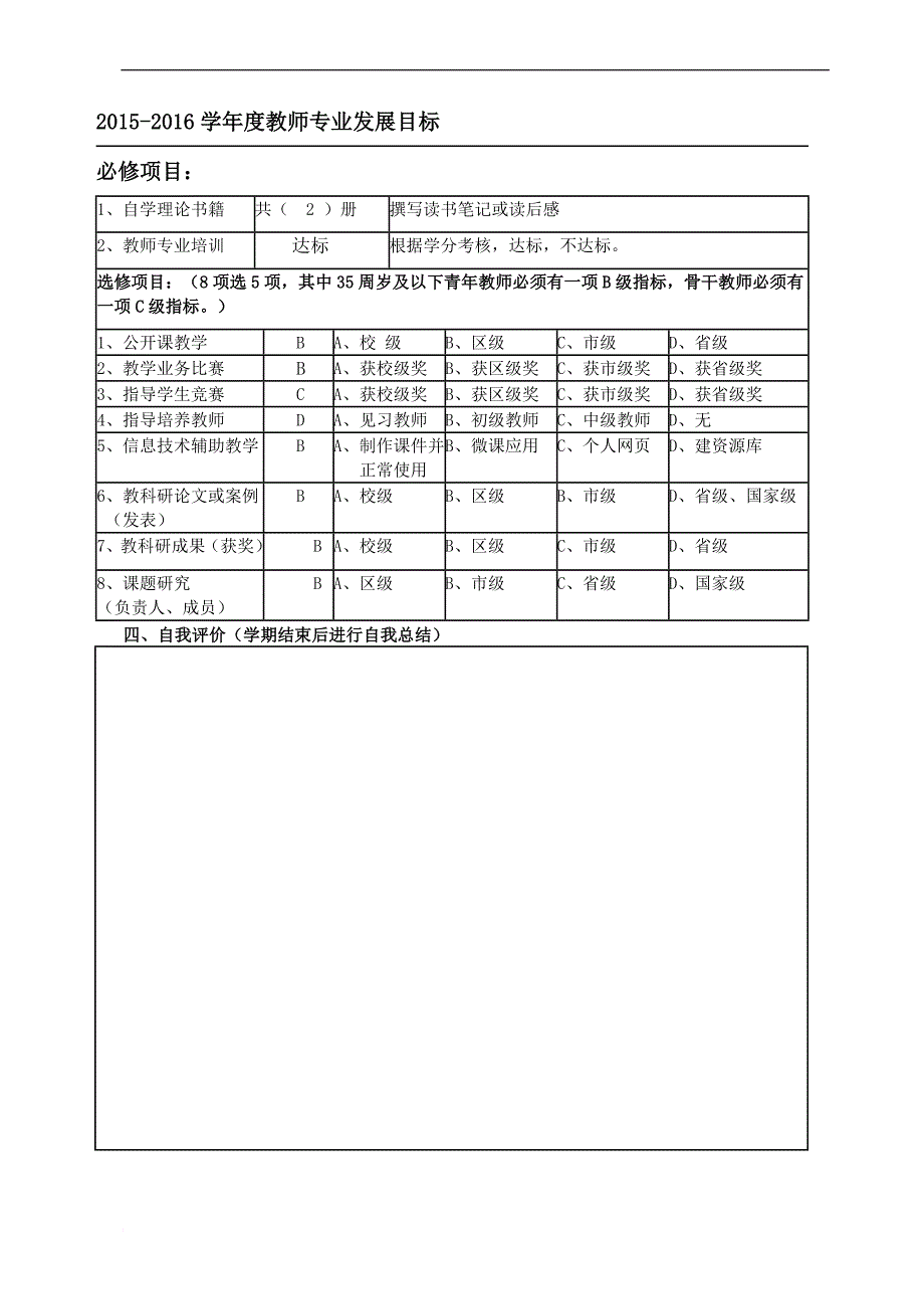 教师个人专业成长三年(2013-2016年)发展规划书_第4页