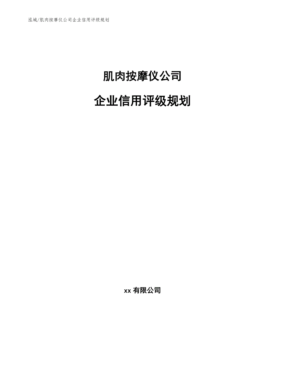 肌肉按摩仪公司企业信用评级规划_范文_第1页