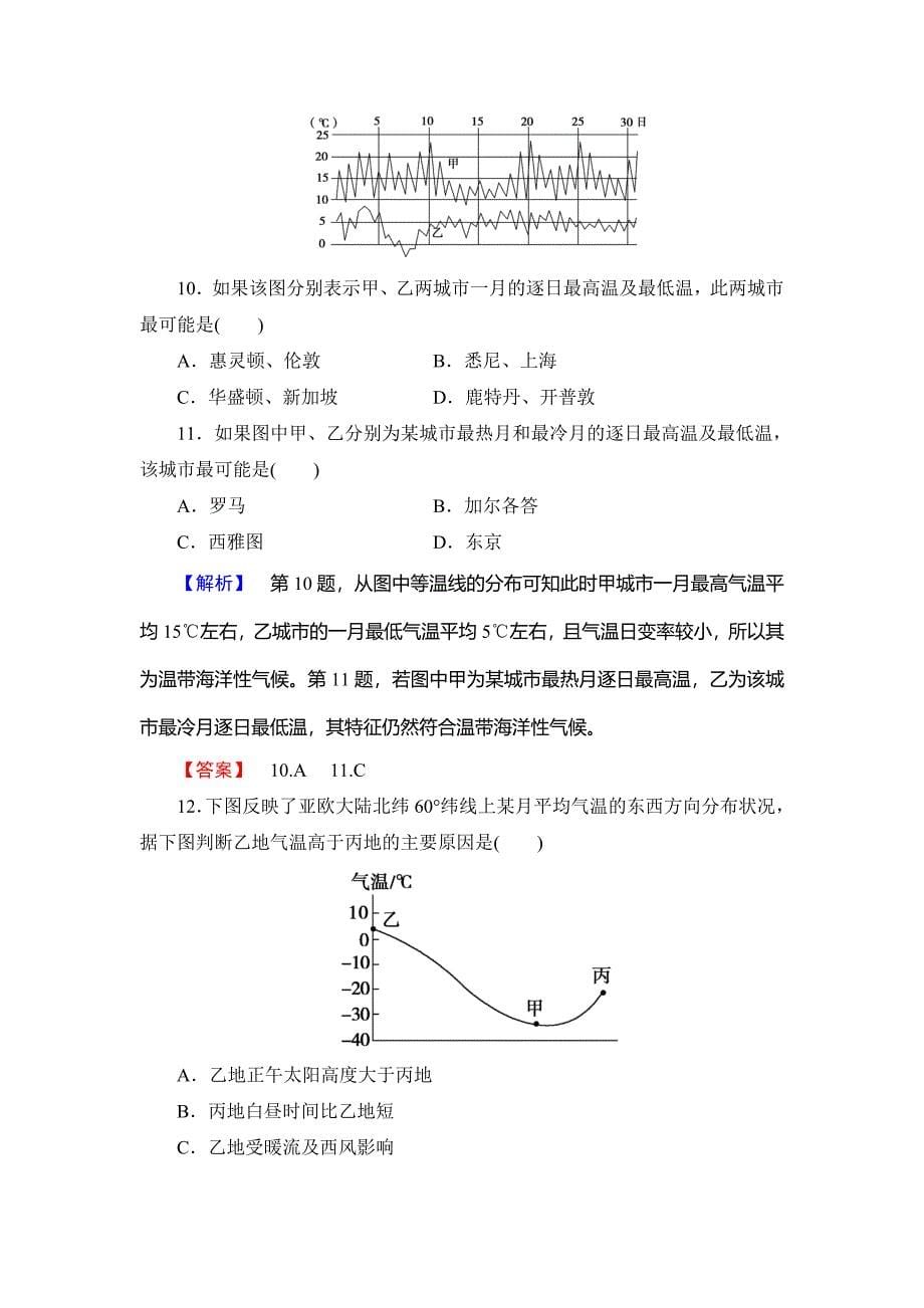 高中地理必修一中图版学业分层测评14 Word版含解析_第5页