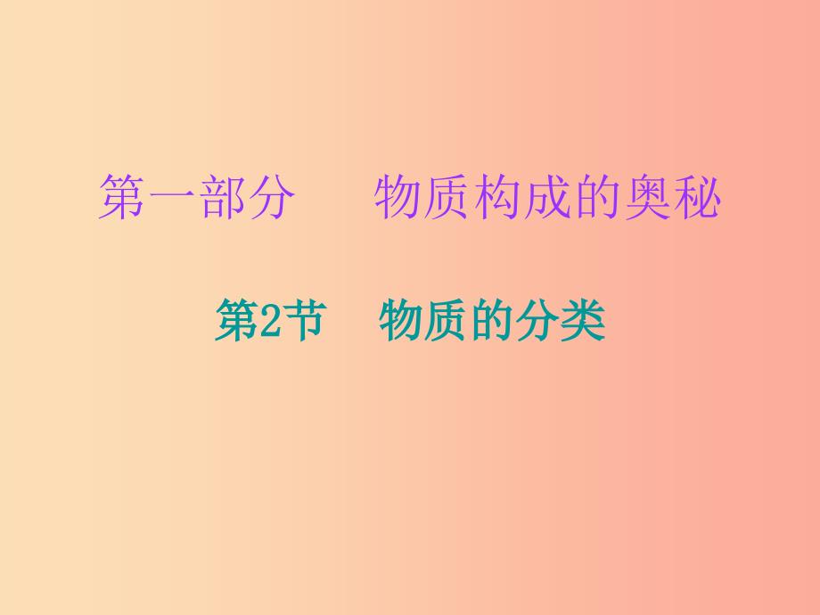 2019中考化学必备复习第一部分物质构成的奥秘第2节物质的分类课后提升练课件.ppt_第1页