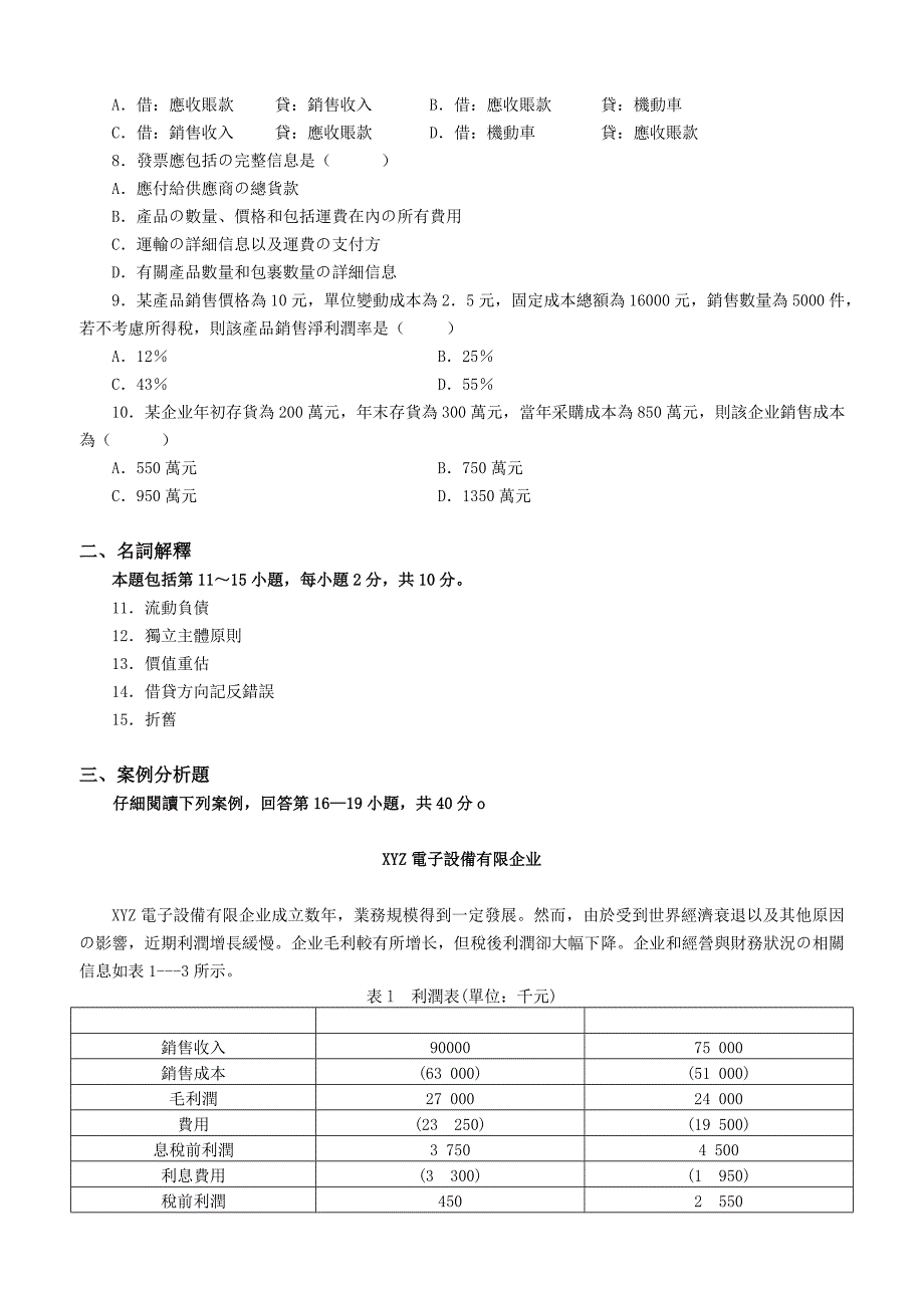 2023年会计原理与实务试题试卷及答案定稿版_第2页