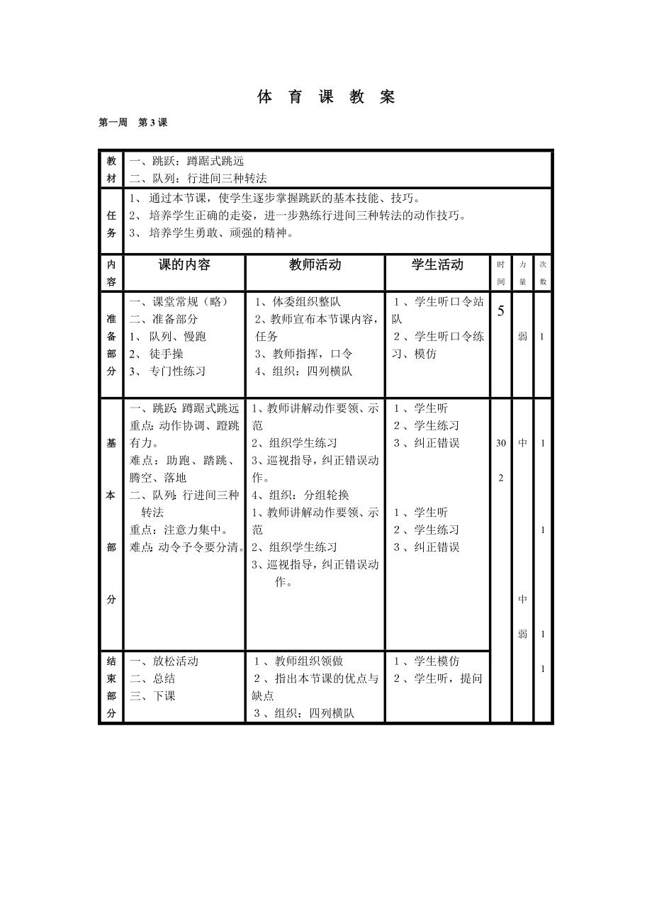 小学六年级上册体育教案2013秋(教育精品)_第3页