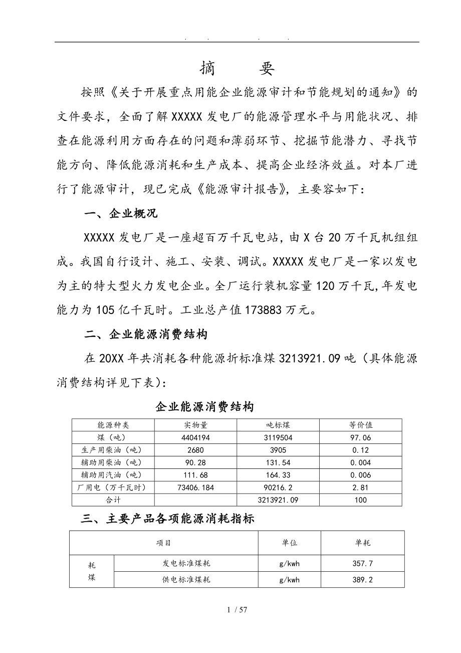 某发电厂能源审计报告案例_第2页