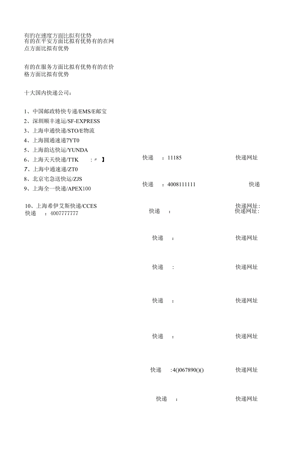 十大国内快递公司.docx_第1页