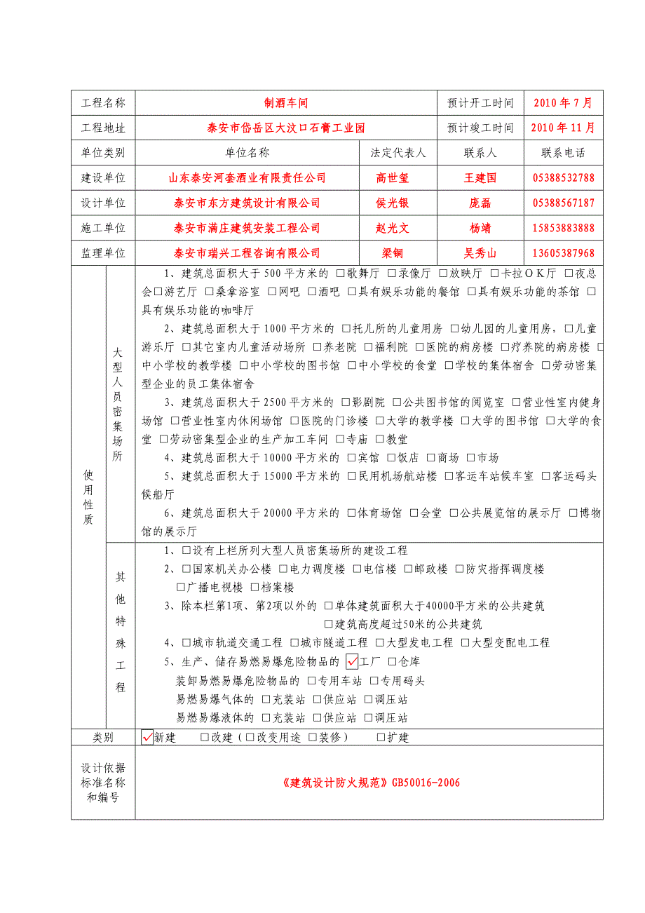 建设工程消防设计审核申报表(填写模板_第4页