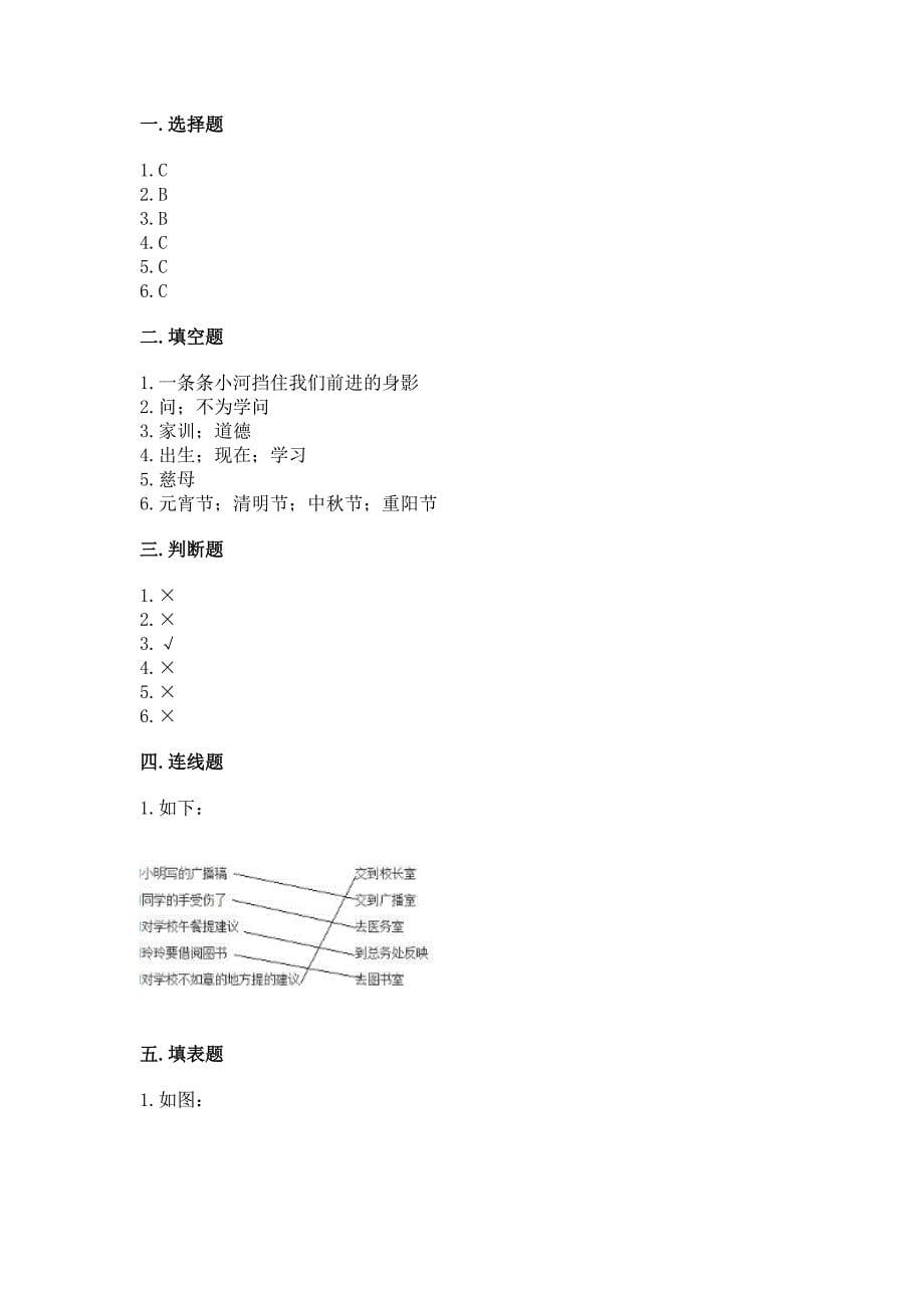 2022部编版三年级上册道德与法治期末测试卷精品【含答案】.docx_第5页