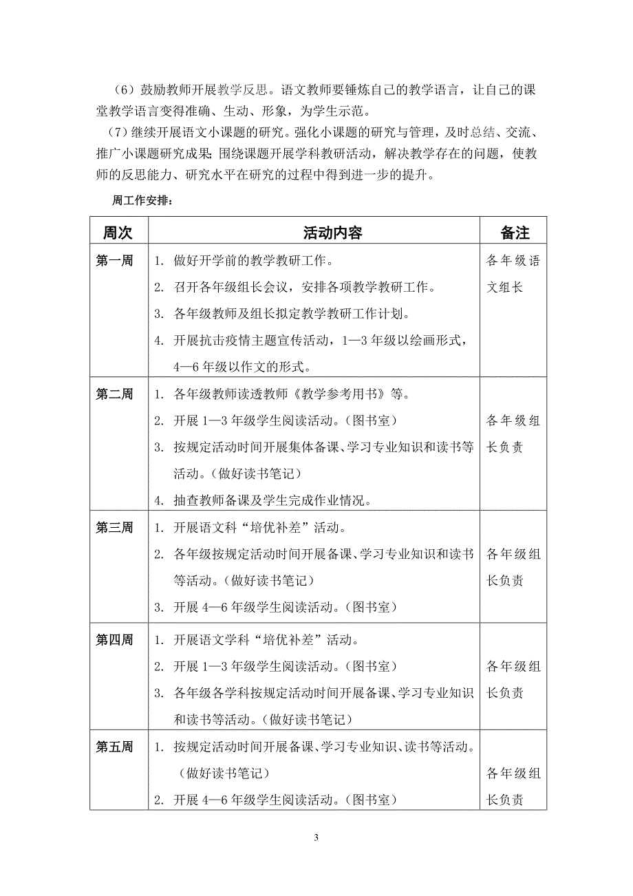 最新2019-2020第二学期小学语文教研组工作计划_第3页