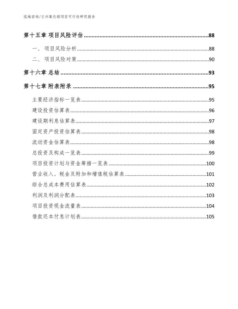 兰州氧化铝项目可行性研究报告（模板范本）_第5页