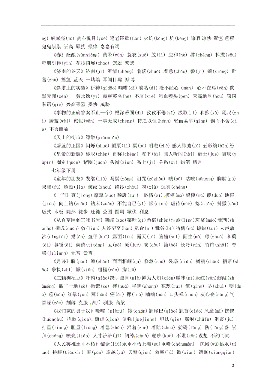 江苏省淮安市洪泽县新区中学中考语文复习 七年级 字音字形 苏教版_第2页