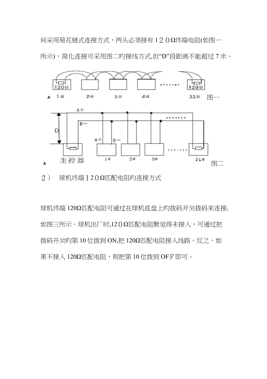 球型摄像机机RS485总线接线常识_第2页