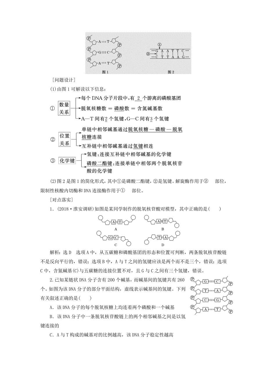 高考生物一轮复习第六单元基因的本质与表达第二讲DNA分子的结构复制与基因的本质精选教案_第4页