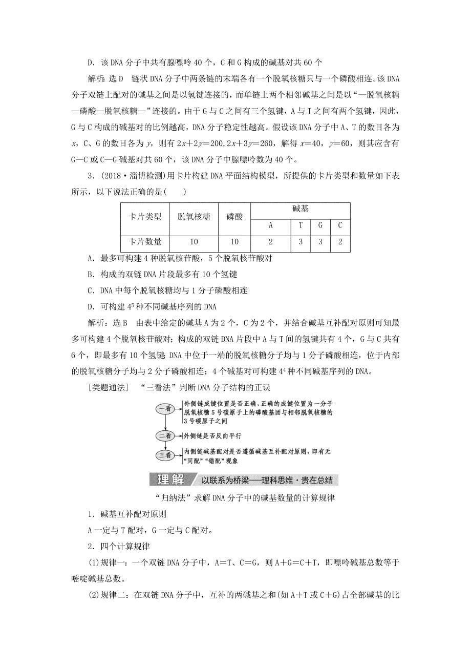 高考生物一轮复习第六单元基因的本质与表达第二讲DNA分子的结构复制与基因的本质精选教案_第5页