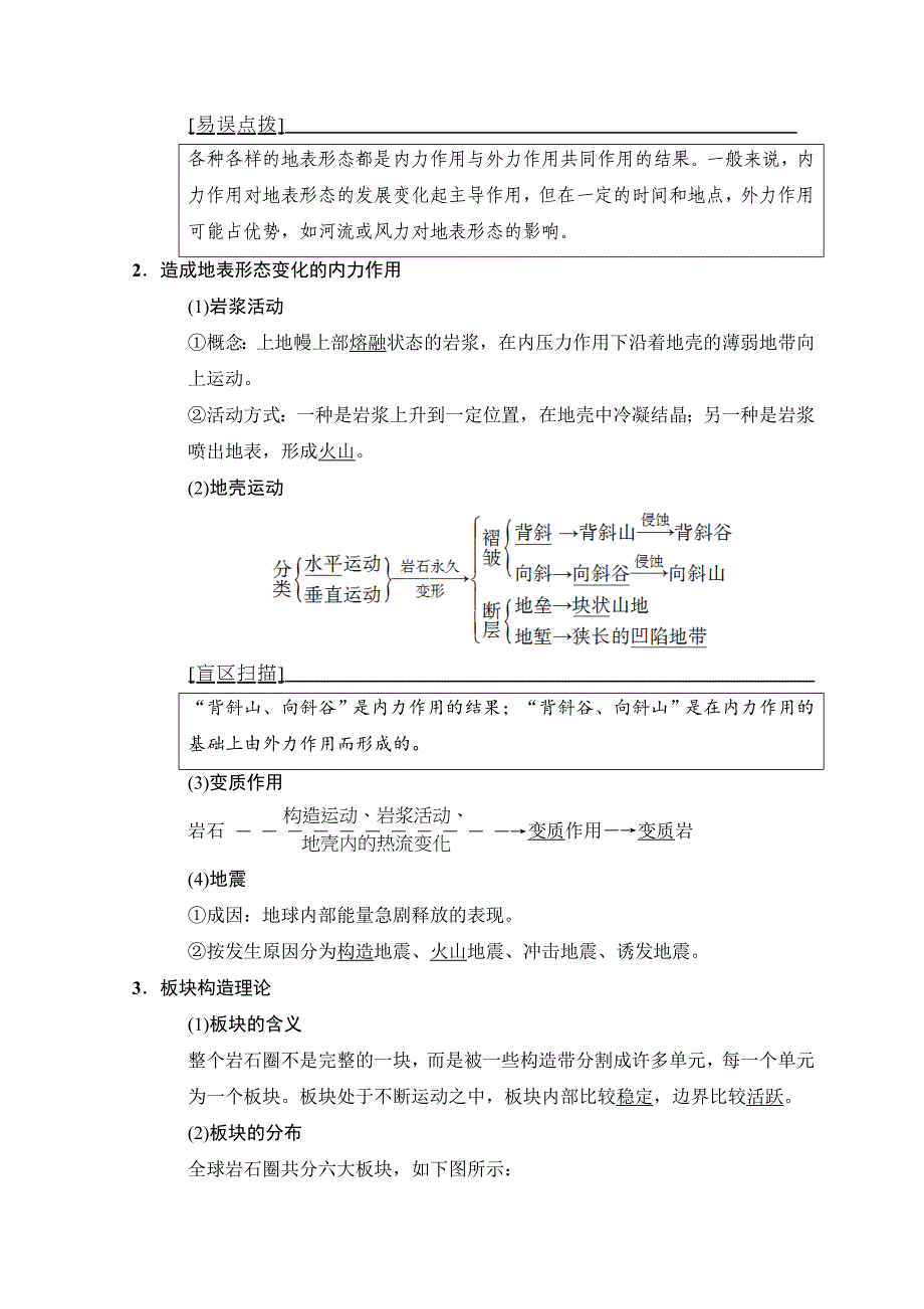 高考地理一轮复习中图版文档：第2章 第6节　内力作用与地貌 Word版含答案_第2页