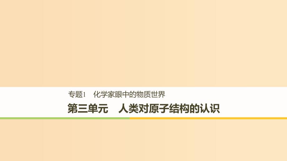 2018高中化学 专题1 化学家眼中的物质世界 第三单元 人类对原子结构的认识课件 苏教版必修1.ppt_第1页