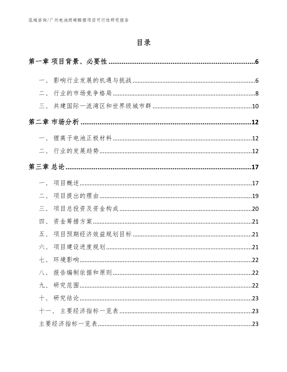 广州电池级碳酸锂项目可行性研究报告_第1页