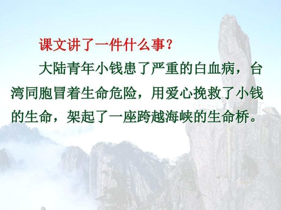 人教版四年级语文上册：第六单元22《跨越海峡的生命桥》-优质ppt课件_第5页