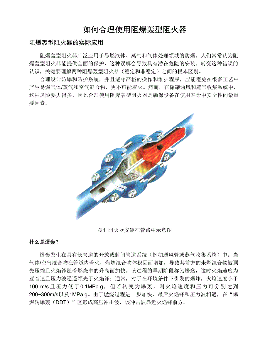 阻爆轰型阻火器的选用_第1页