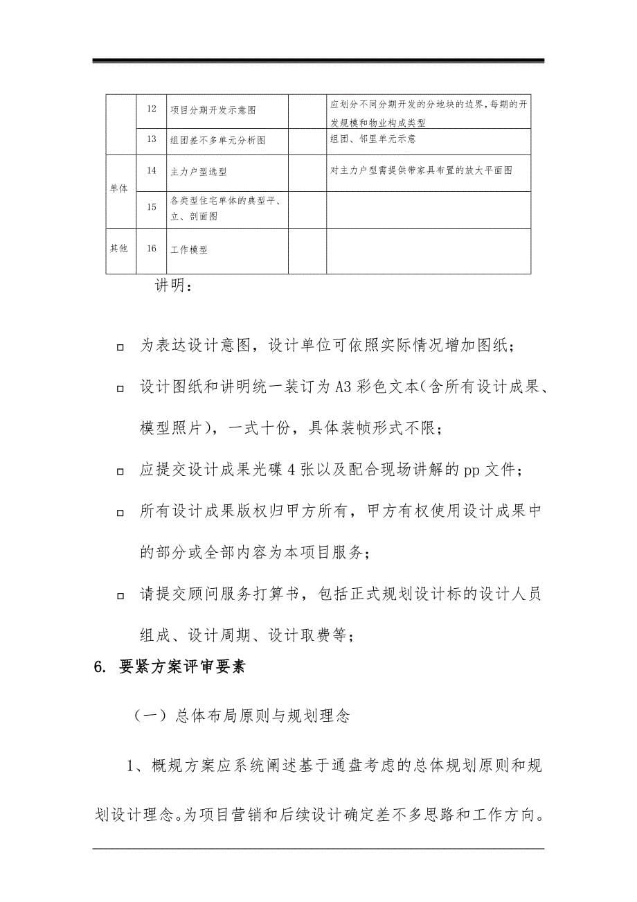 商品房项目概念性策划方案设计招标简要说明书_第5页