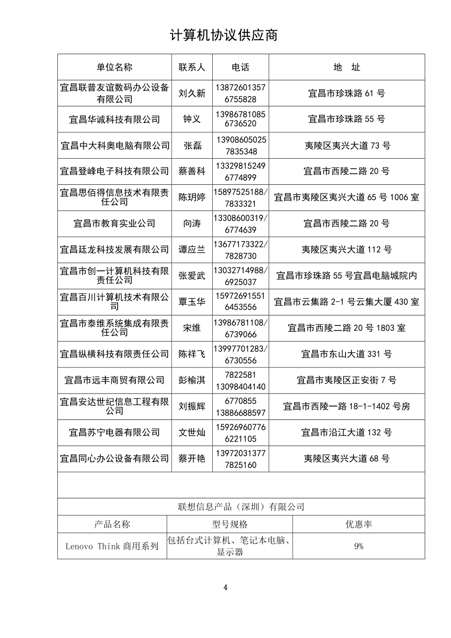 夷陵区第二期政府采购协议供应商表_第4页