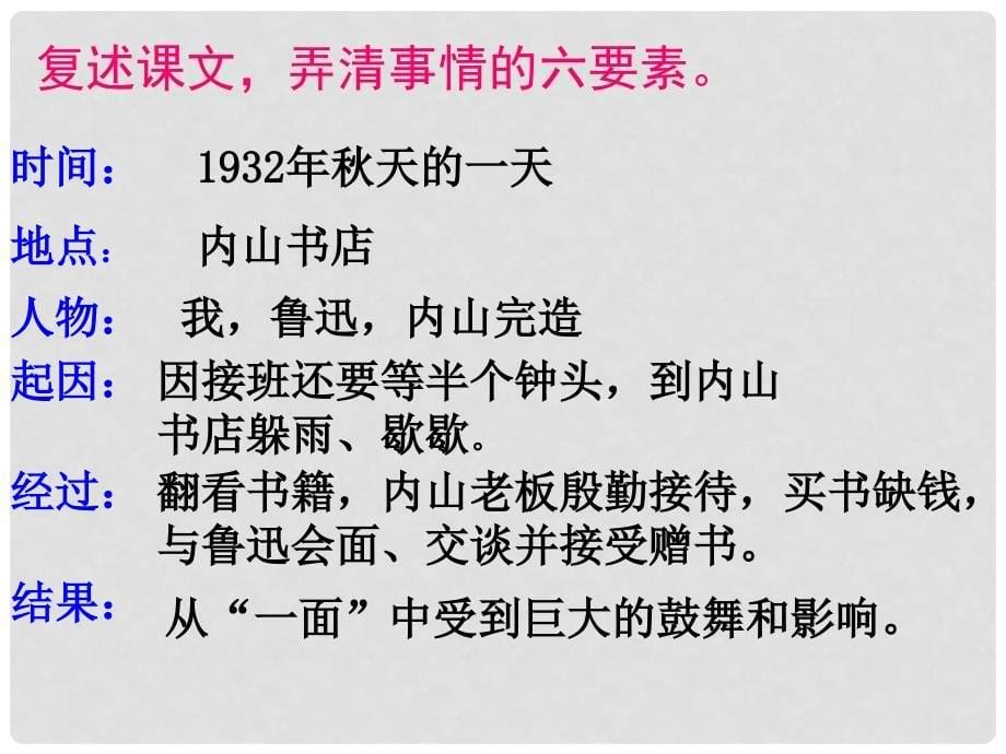 江苏省扬中市兴隆中学七年级语文上册 2《一面》课件 苏教版_第5页