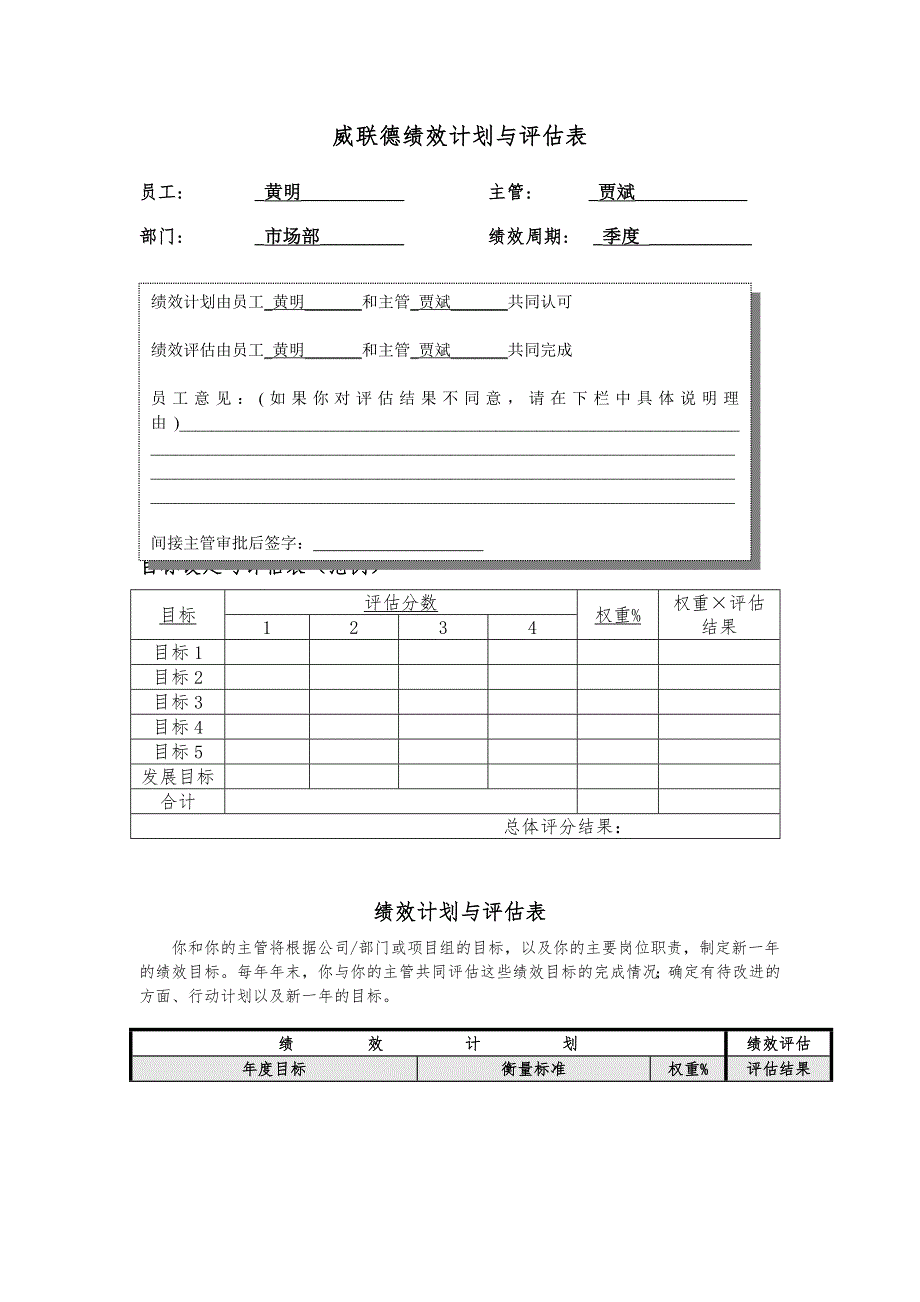 绩效考核表黄明.doc_第1页