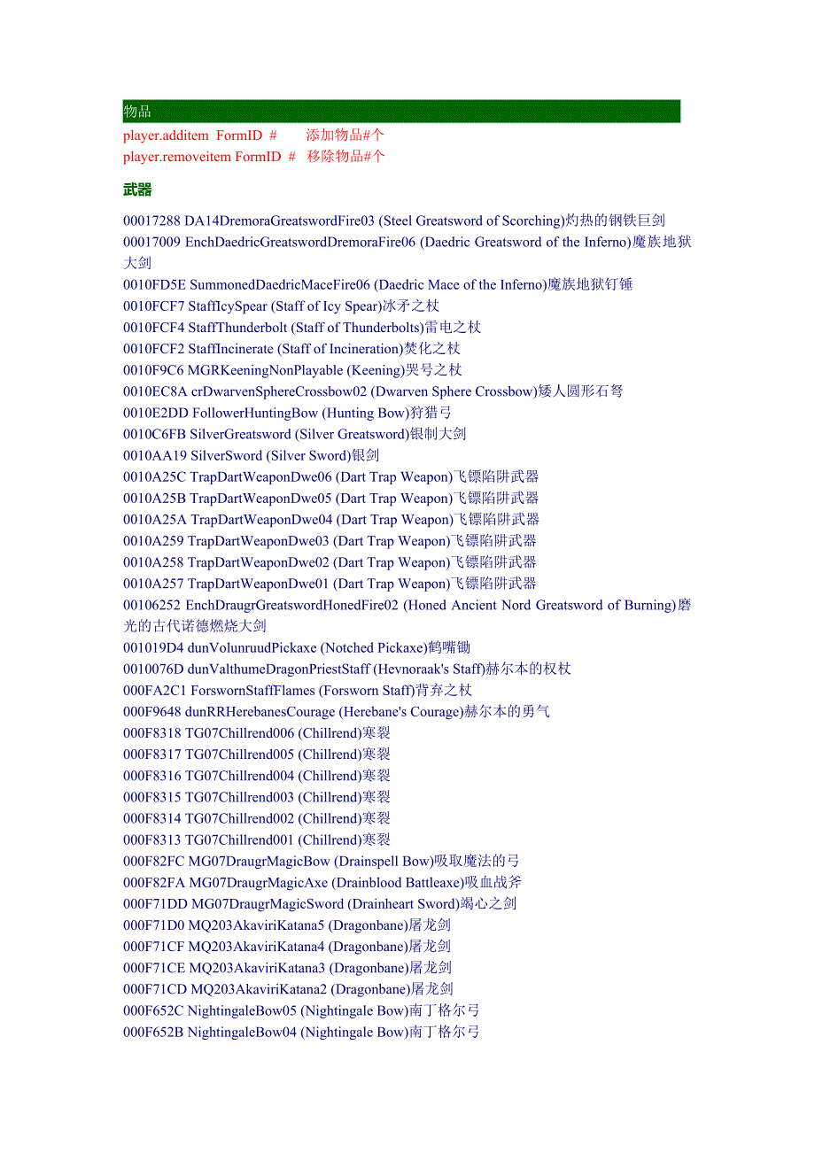 上古卷轴5装备代码_第1页