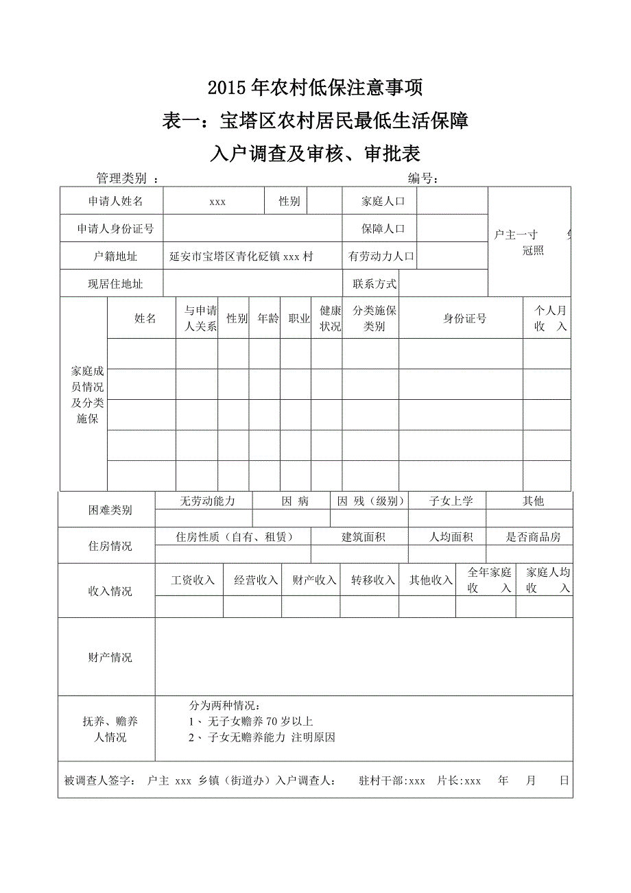 2015新增低保注意事项.doc_第1页