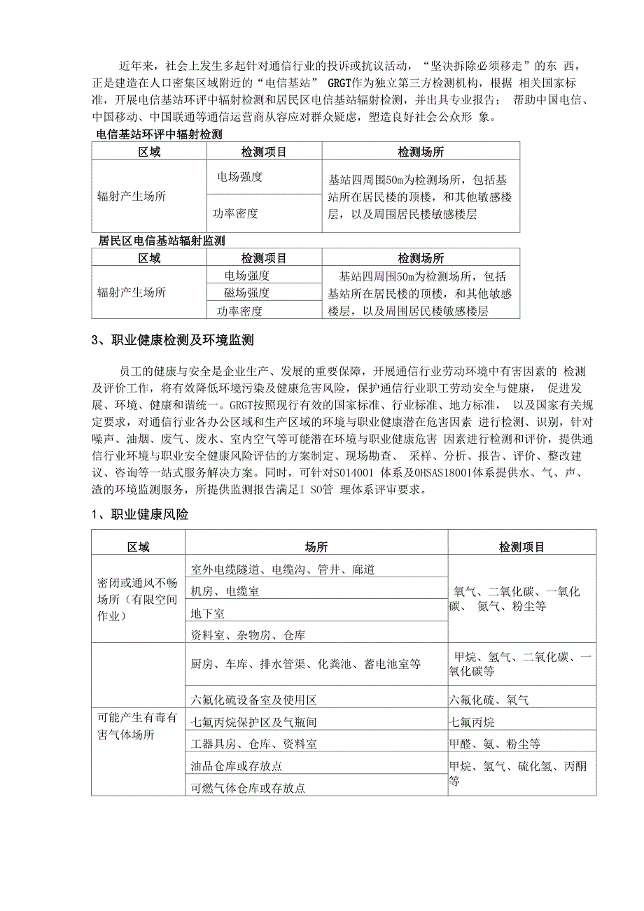 通信行业常需的技术服务内容及项目_第2页