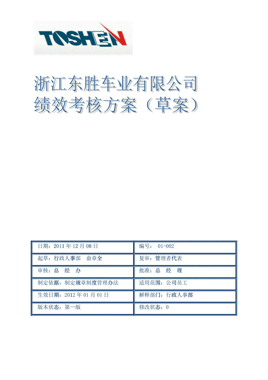 优秀绩效考核方案范本_第1页