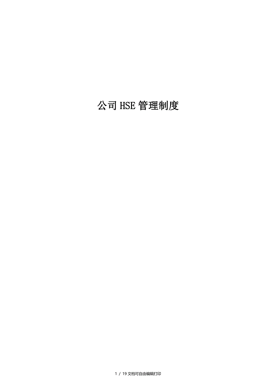 生产制造公司HSE管理制度_第1页