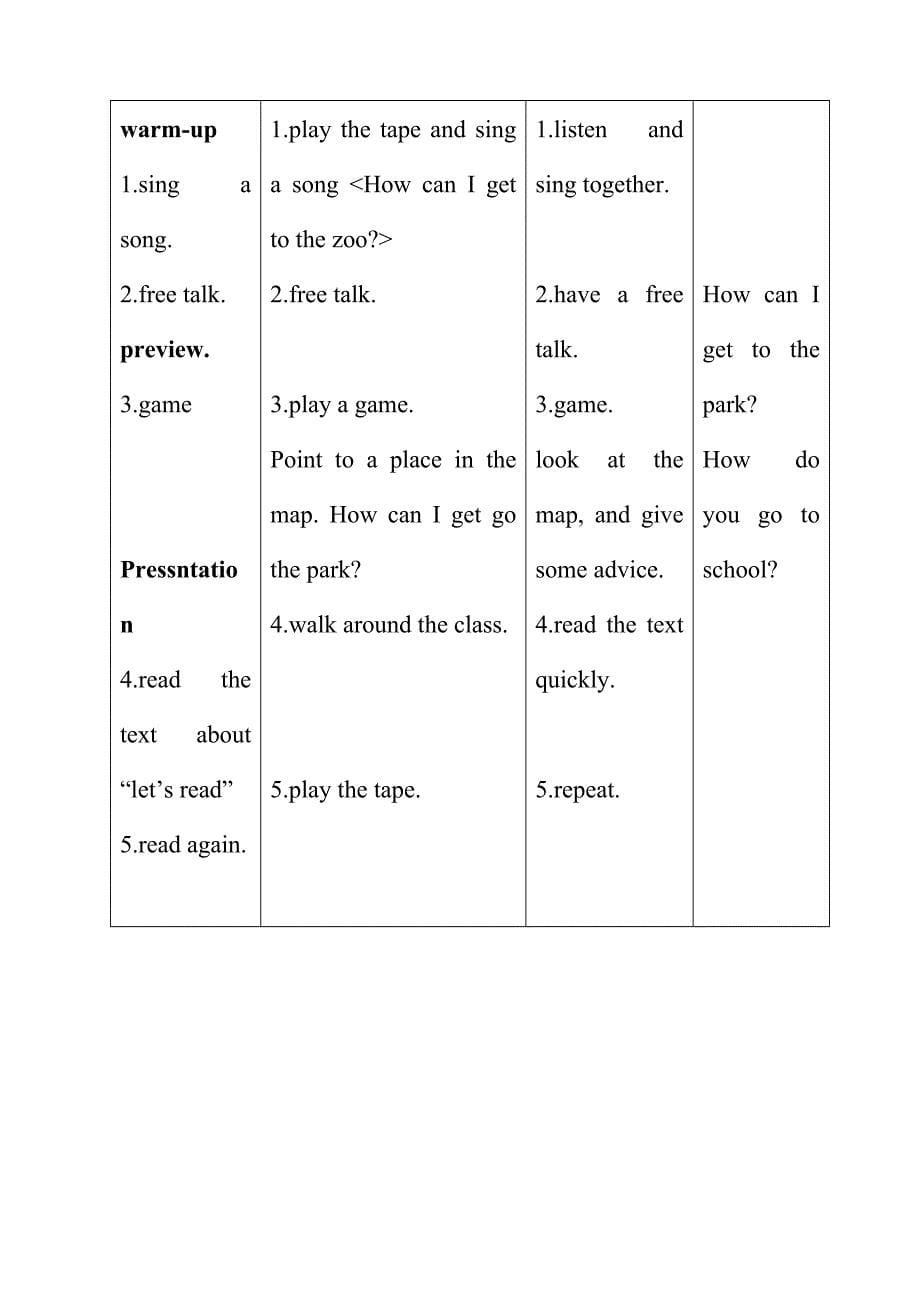 六年级上册英语教案recycle 1人教_第5页