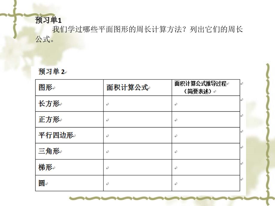 人教版小学数学六年级下册《平面图形的周长和面积整理与复习》_第2页