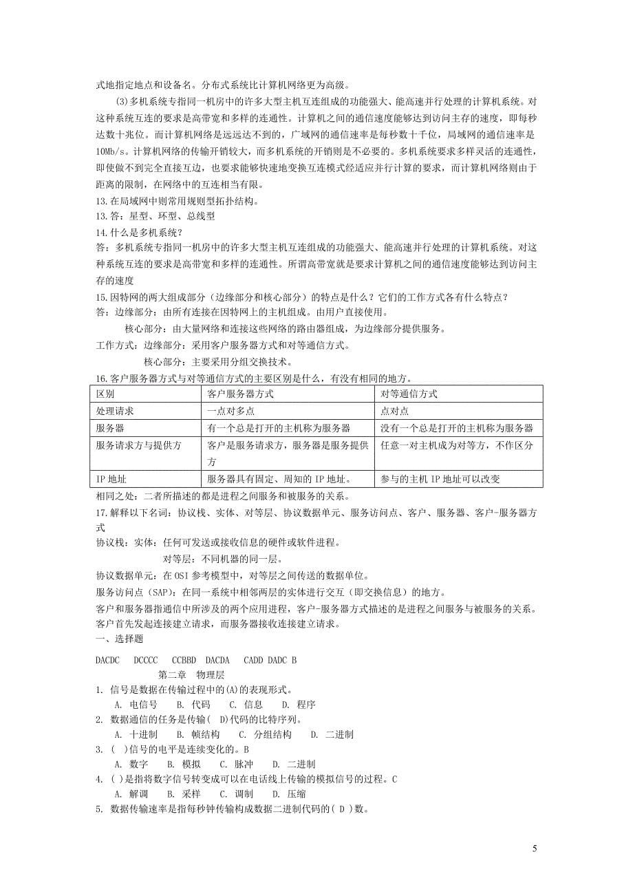 计算机网络复习题及答案_第5页