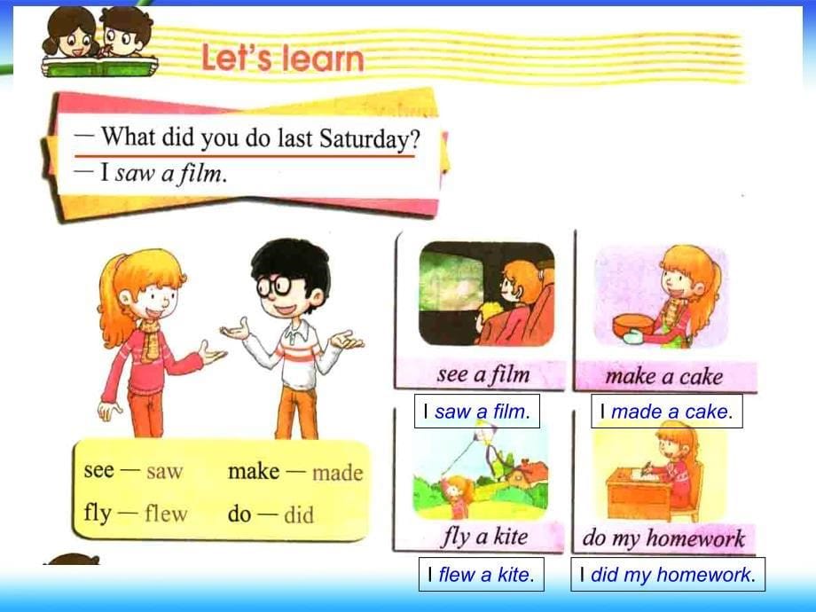 六年级下册英语课件Lesson04WhatdidyoudolastSaturday科普版共12张PPT_第5页