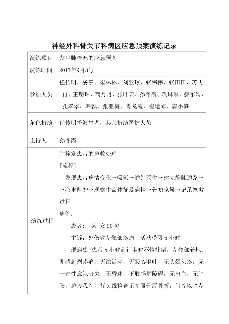 发生肺栓塞的应急预案_第1页