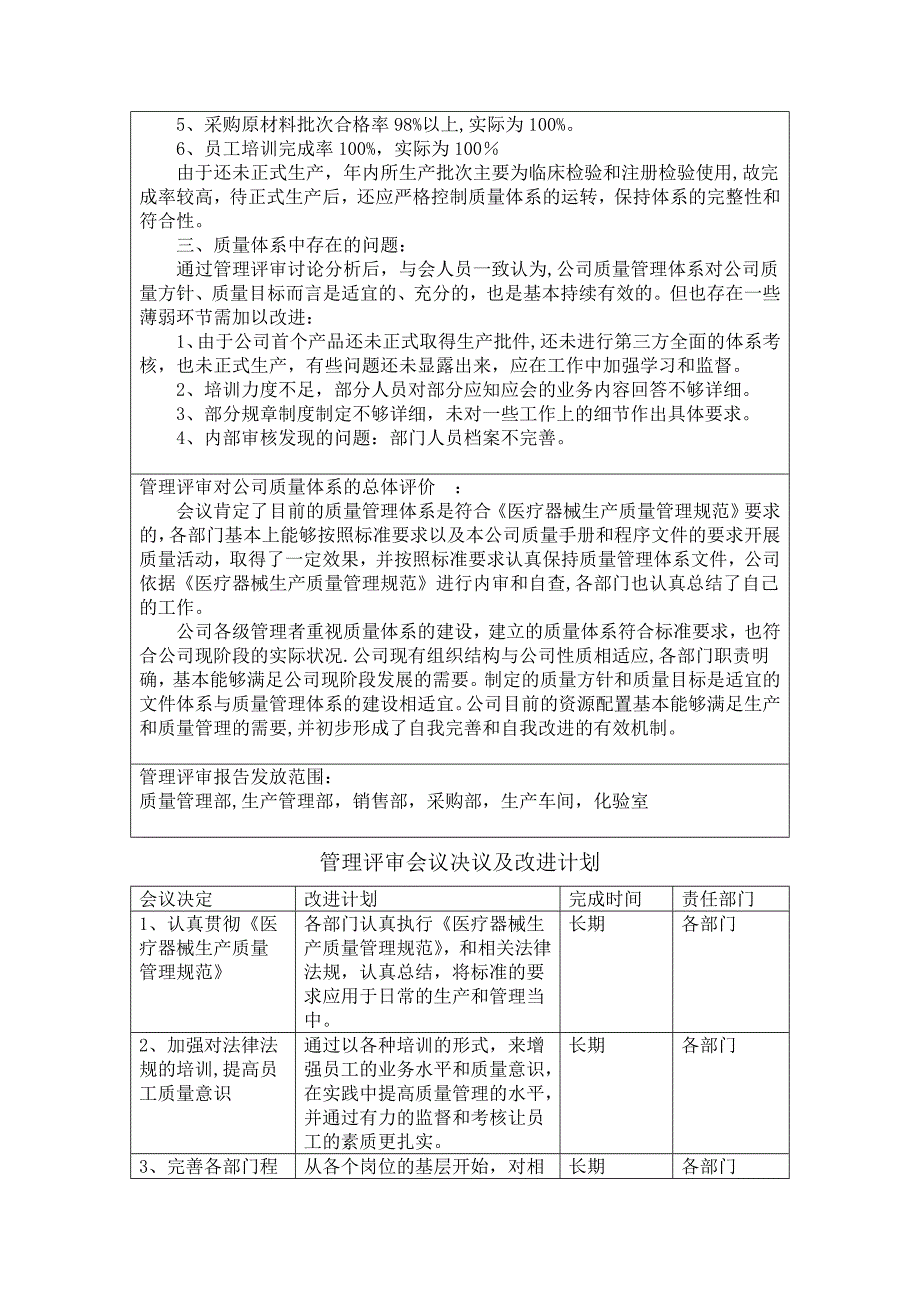 医疗器械生产企业年度管理评审资料_第4页