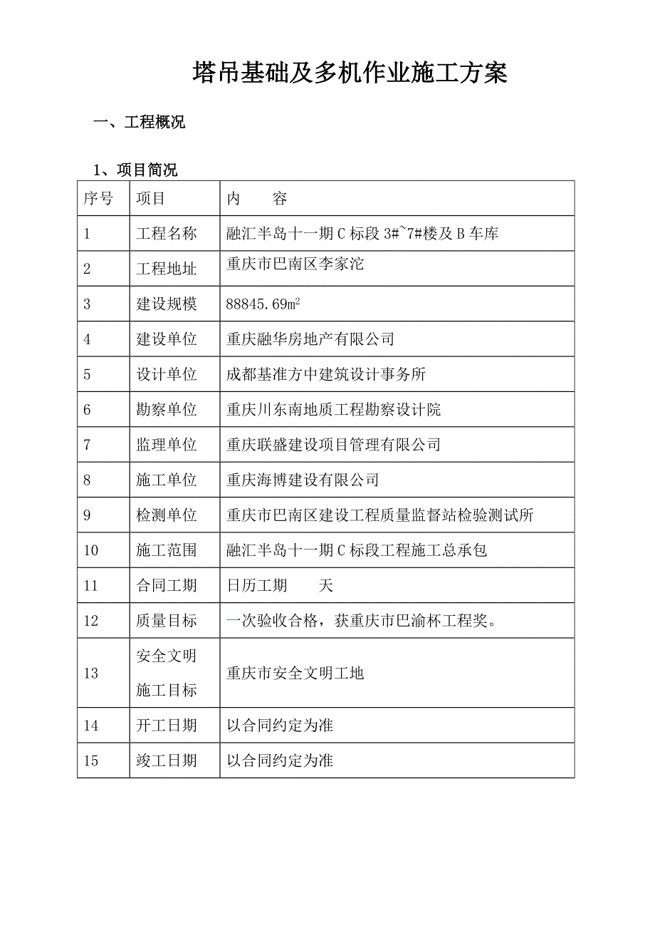 塔吊基础及多机作业施工方案_第2页