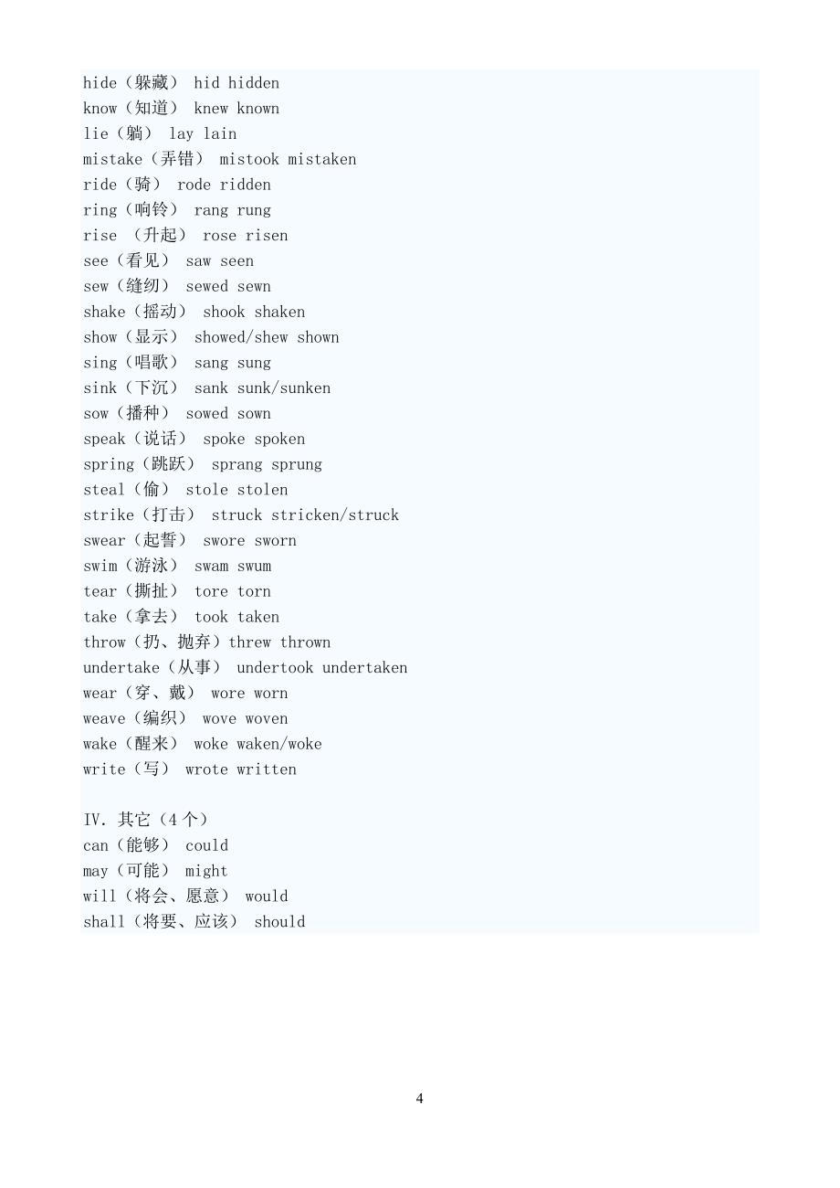 不规则动词表 高中整理版.doc_第4页