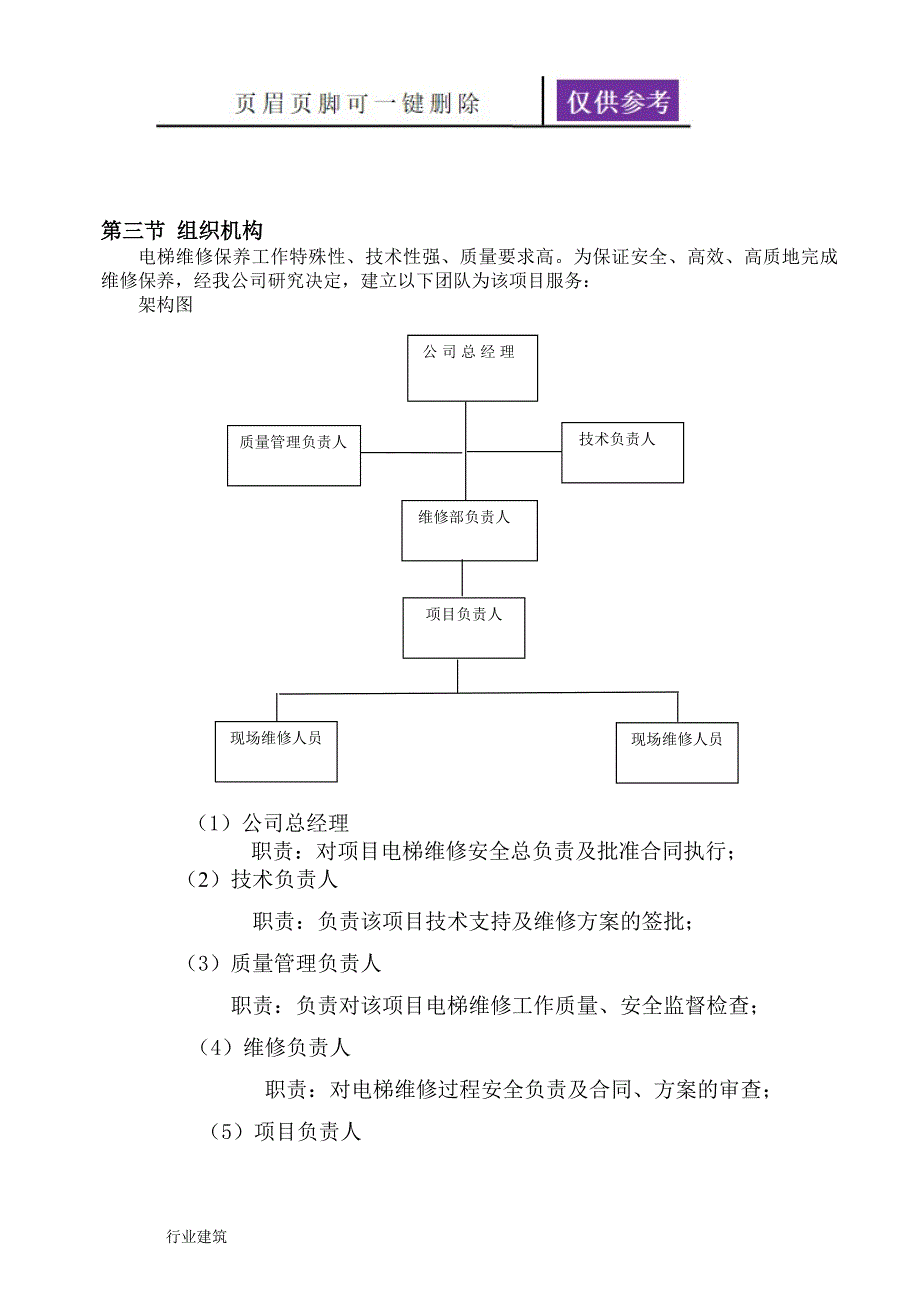 电梯维保施工方案建筑专业_第4页