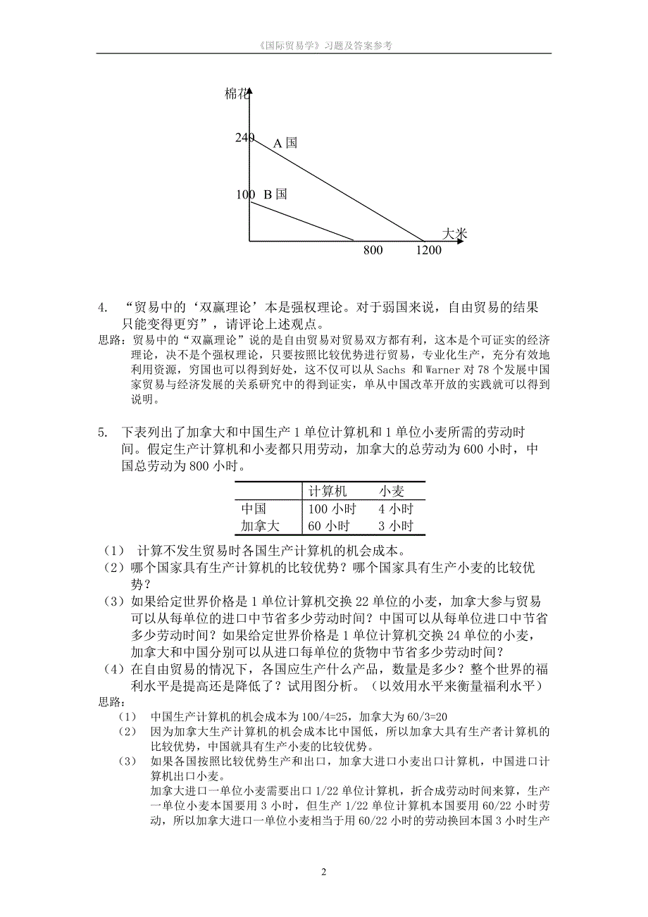 《国际贸易学》习题及答案参考_第2页