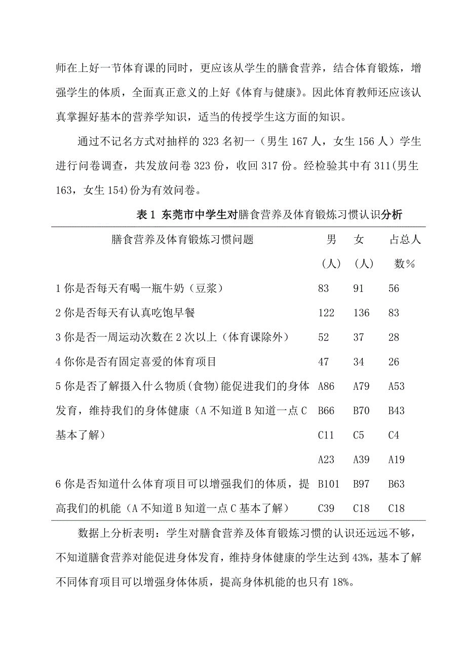 体育与健康论文：中学生膳食营养及体育锻炼习惯.doc_第2页